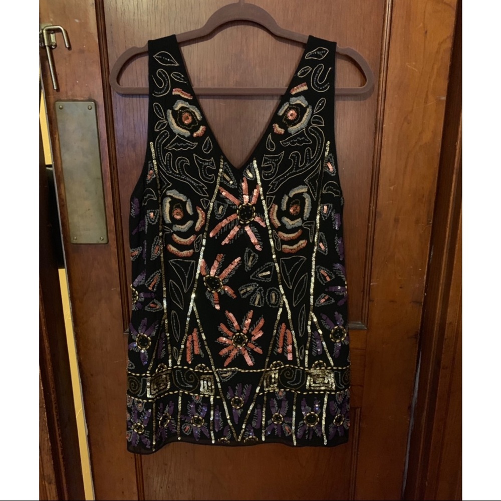 Black sequin embroidered dress